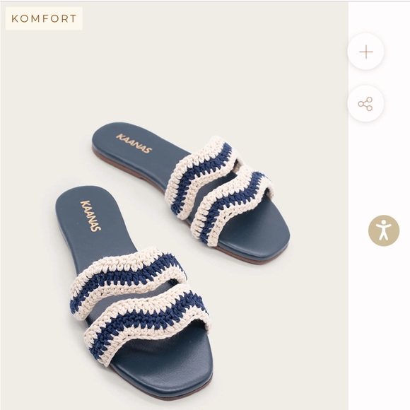 NWOT, Kaanas Tansy Navy Sandals - Picture 1 of 4